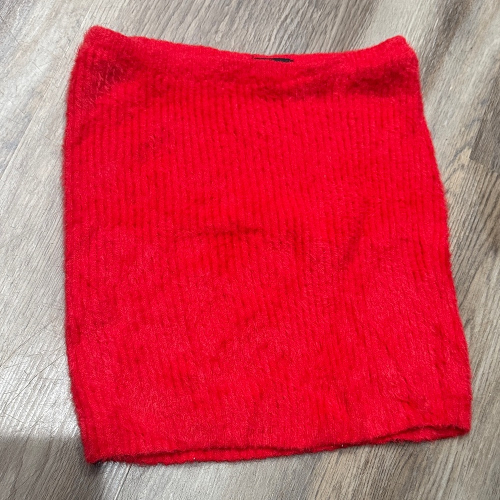 Art Class Girls' Ribbed & Fuzzy Super Soft Sweater Red Skirt -- Medium 8